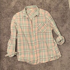 Button up plaid shirt